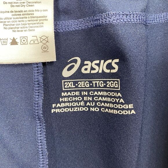 ASICS Shorts Mens Wrestling Two-Tone Athletic Workout Shorts Blue White XXL 2XL - Picture 4 of 6